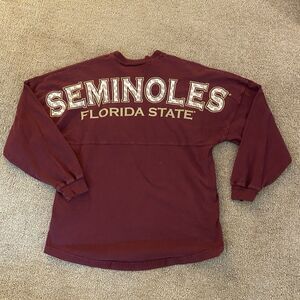 Spirit Jersey Florida State Seminoles FSU Garnet Long Sleeve Small Made in USA